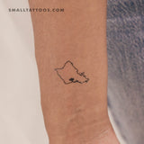 Oahu Map Temporary Tattoo - Set of 3