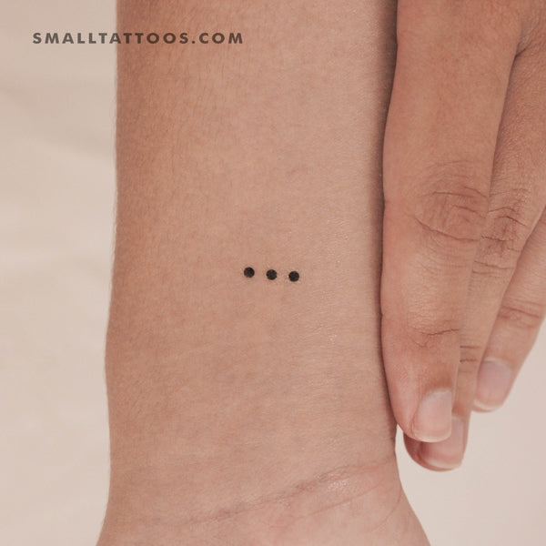 Morse Code S Temporary Tattoo (Set of 3)