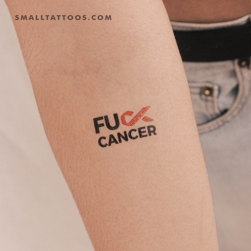 Fuck Leukemia Cancer Temporary Tattoo (Set of 3)