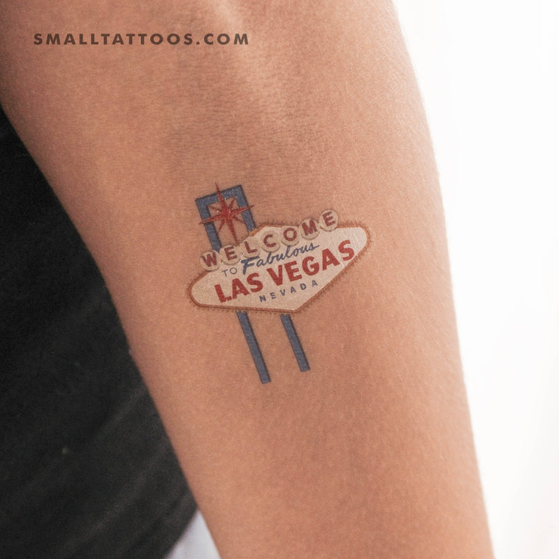 Welcome To Las Vegas Sign Temporary Tattoo (Set of 3)