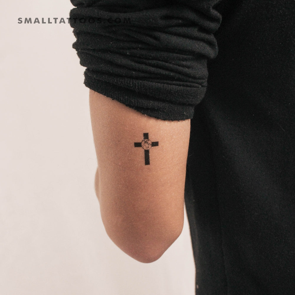 Tatuaje temporal de cruz de la Tierra (juego de 3)