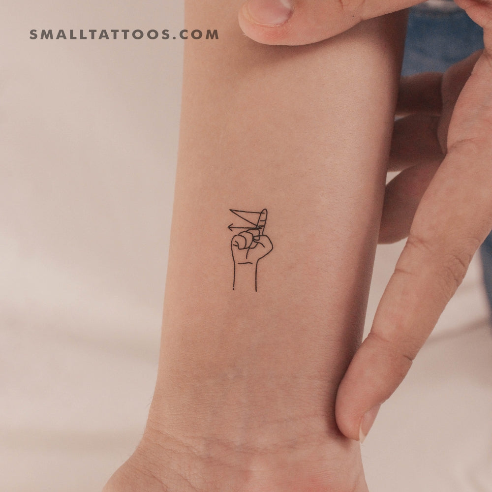 Tatuaje temporal de lenguaje de señas Z (juego de 3)