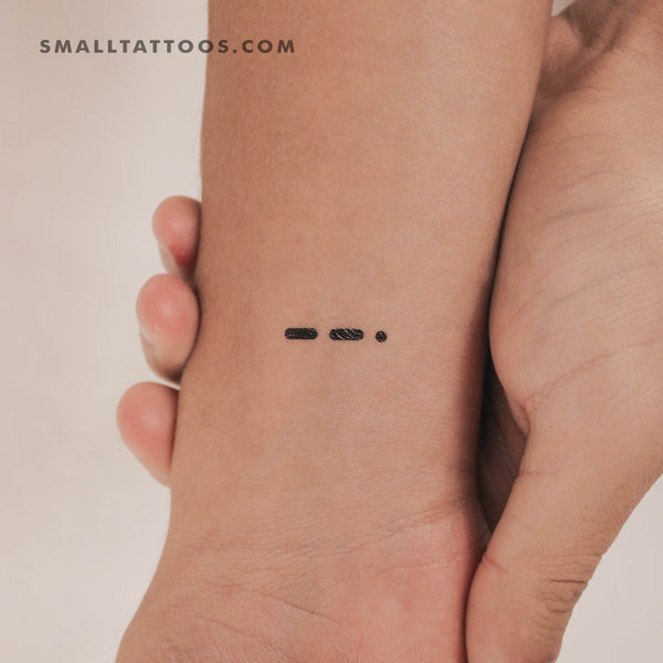 Morse Code G Temporary Tattoo (Set of 3)