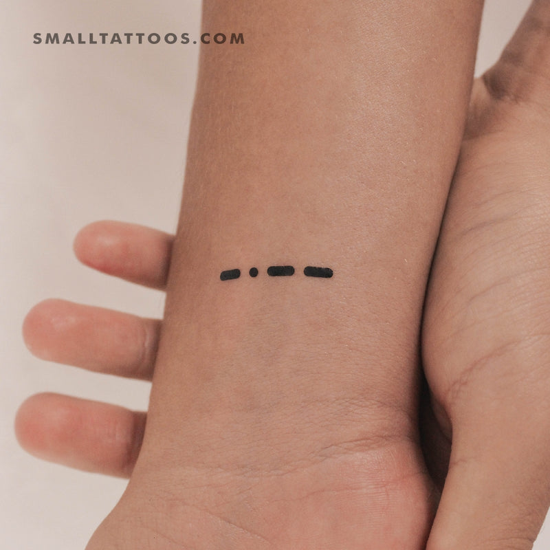 Morse Code Y Temporary Tattoo (Set of 3)