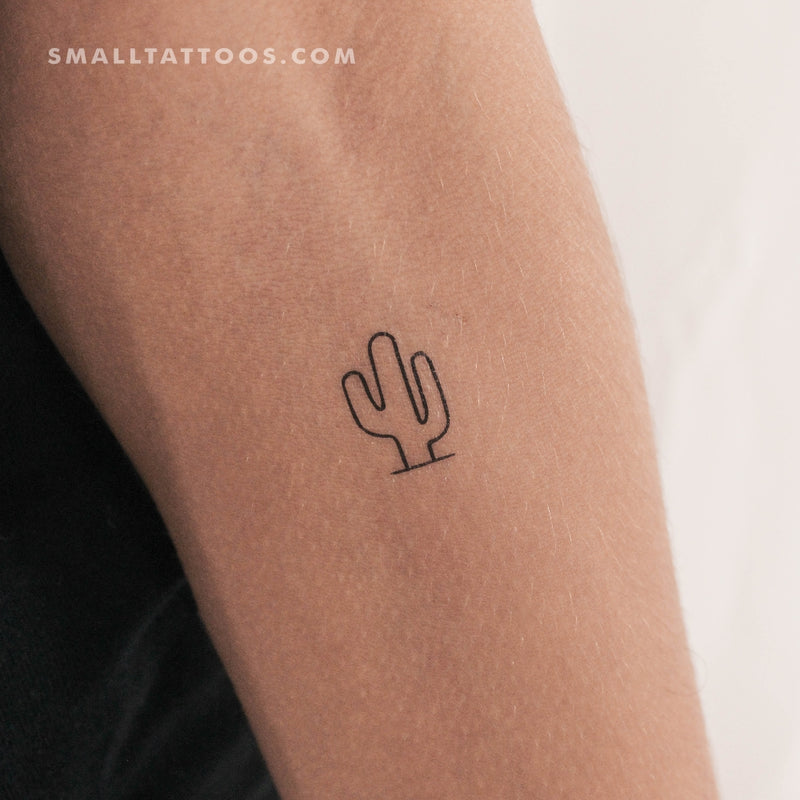 Small Saguaro Cactus Temporary Tattoo (Set of 3)