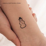 Small Snowman Temporary Tattoo - Set of 3