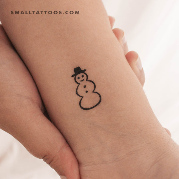 Small Snowman Temporary Tattoo - Set of 3