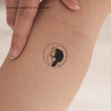 Moon And Woman Temporary Tattoo - Set of 3