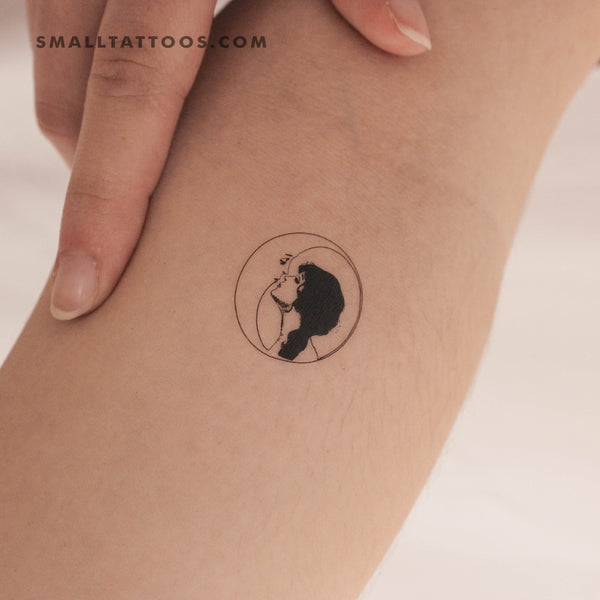 Moon And Woman Temporary Tattoo - Set of 3