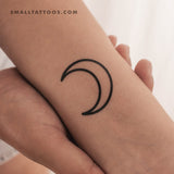 Crescent Outline Temporary Tattoo - Set of 3