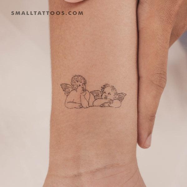 Minimalist Putti Cherubs Temporary Tattoo - Set of 3