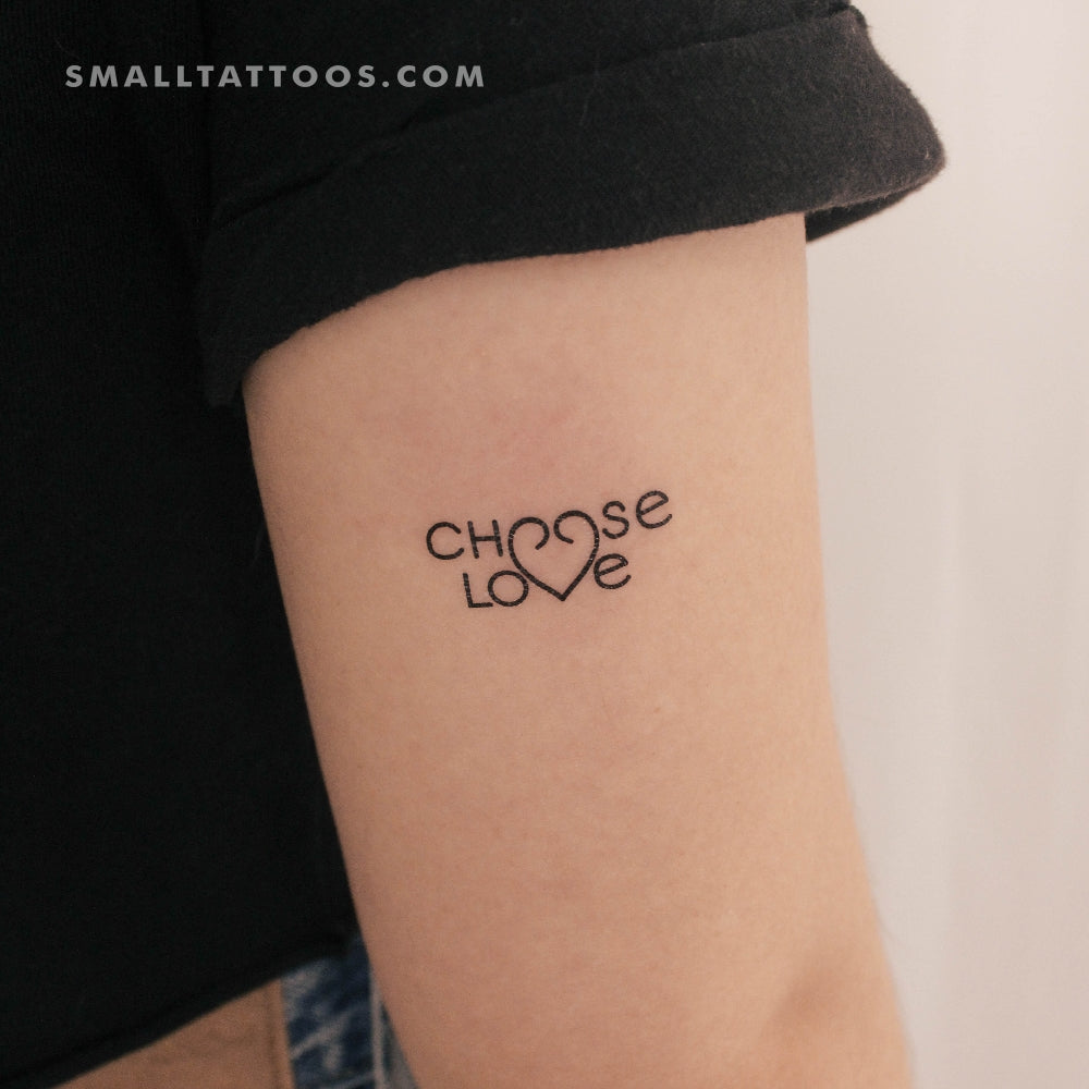 Tatuaje temporal pequeño "Elige el amor" - Juego de 3