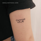 Small Choose Love Temporary Tattoo - Set of 3