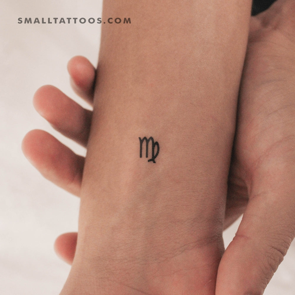 Tatuaje temporal del símbolo del zodiaco Virgo (juego de 3)