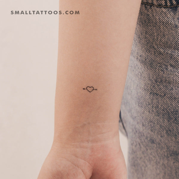 Little Heart And Arrow Temporary Tattoo (Set of 3)