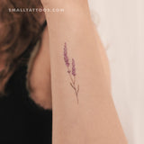 Watercolor Lavender Temporary Tattoo (Set of 3)