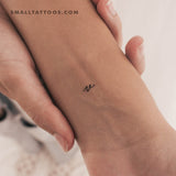 V Handwritten Letter Temporary Tattoo (Set of 3)