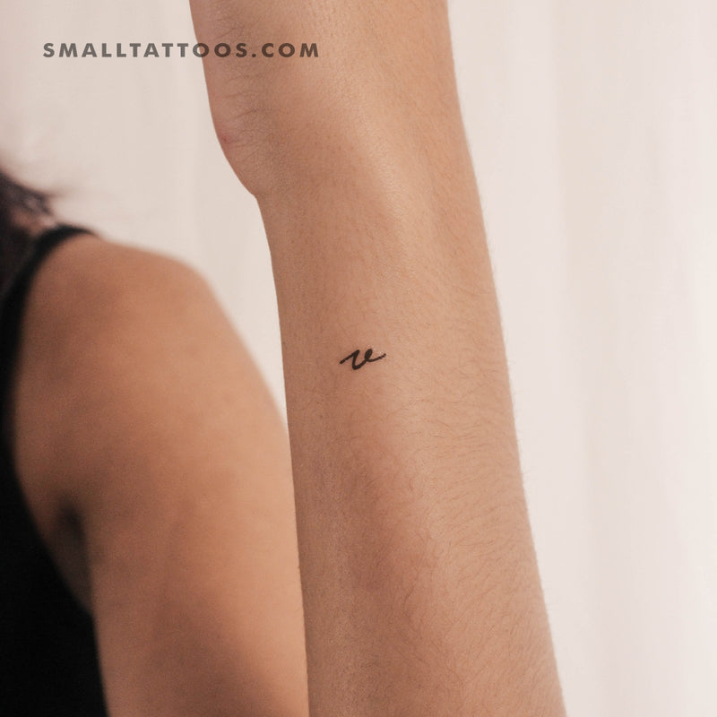 V Handwritten Letter Temporary Tattoo (Set of 3)