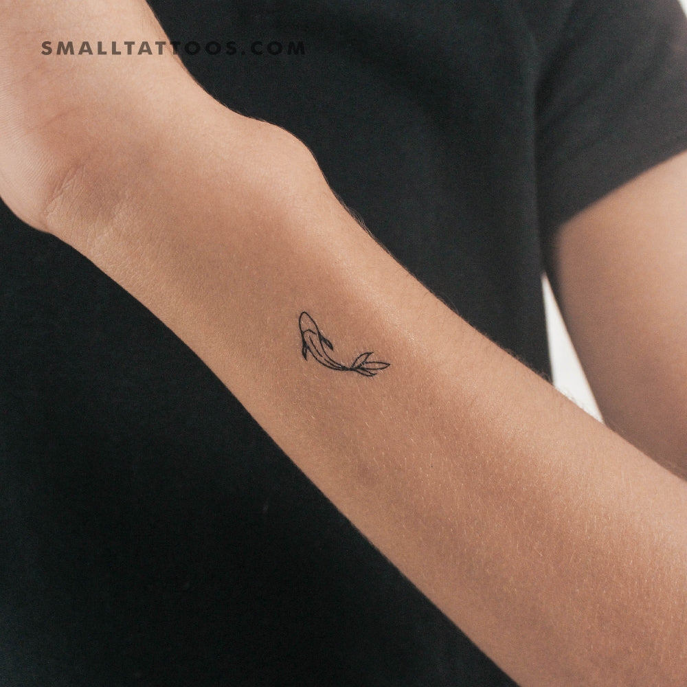 Tatuaje temporal minimalista de pez koi (juego de 3)