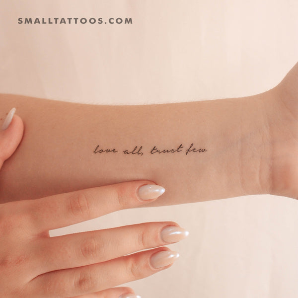 Love All Trust Few Temporary Tattoo (Set of 3)