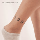 Rihanna's 1988 Birth Year Temporary Tattoo (Set of 3)