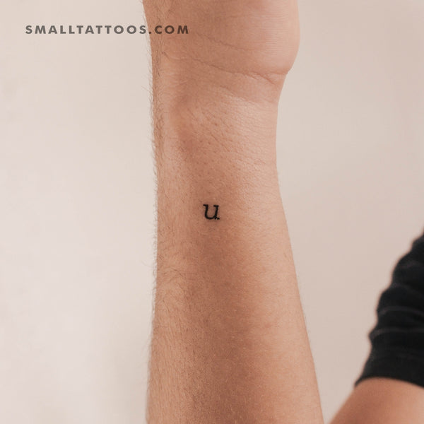 U Lowercase Typewriter Letter Temporary Tattoo (Set of 3)