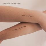 You And Me Times Infinity Temporary Tattoo (Set of 3+3)