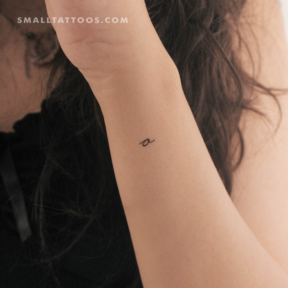 Tatuaje temporal de letra O manuscrita (juego de 3)