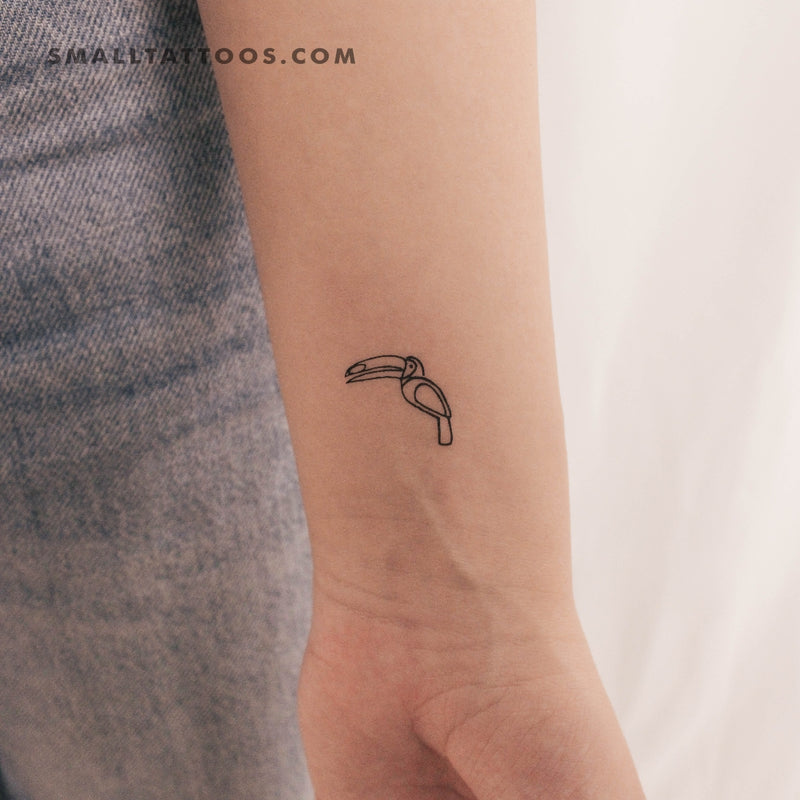 Minimalist Toucan Temporary Tattoo (Set of 3)