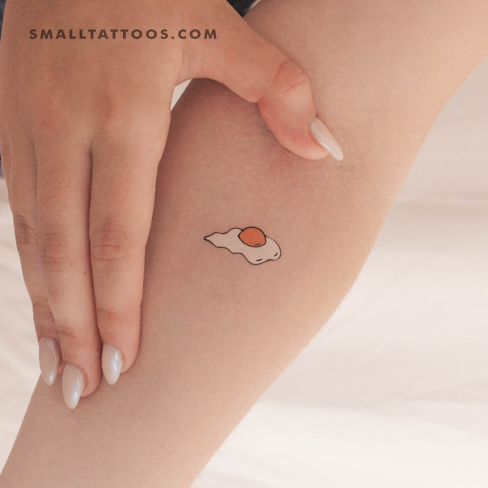 Tatuaje temporal de huevo frito a color (juego de 3)