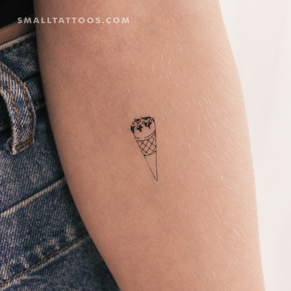 Ice Cream Cone Temporary Tattoo (Set of 3)