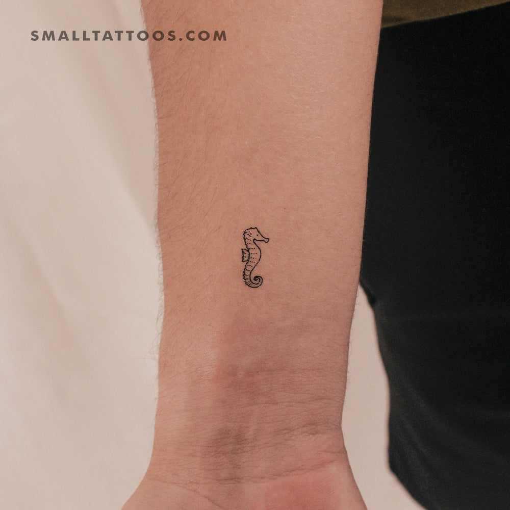 Tatuaje temporal de caballito de mar pequeño (juego de 3)