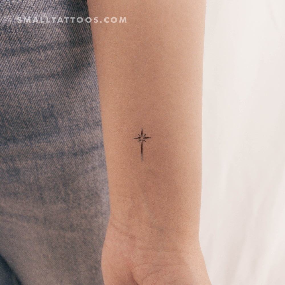 Tatuaje temporal de estrella de Belén de línea fina (juego de 3)