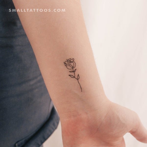 Single Line Rose Temporary Tattoo (Set of 3)