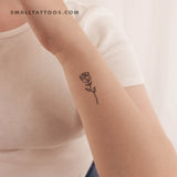 Single Line Rose Temporary Tattoo (Set of 3)