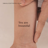 You Are Beautiful Temporary Tattoo (Set of 3)