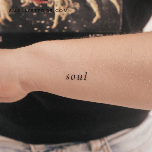 Serif Font 'Soul' Temporary Tattoo