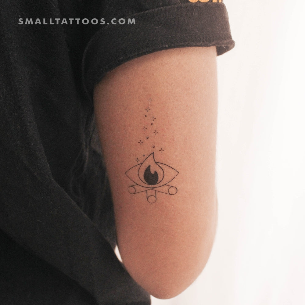 Tatuaje temporal de ojo de fuego de Cagri Durmaz (juego de 3)