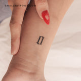 Old English Number 0 Temporary Tattoo (Set of 3)