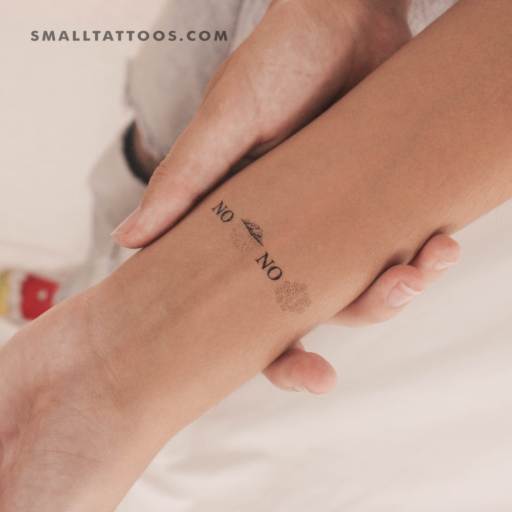 Tatuaje temporal "Sin lluvia, sin flores" (iconos) (juego de 3)