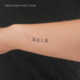 2012 Birth Year Temporary Tattoo (Set of 3)