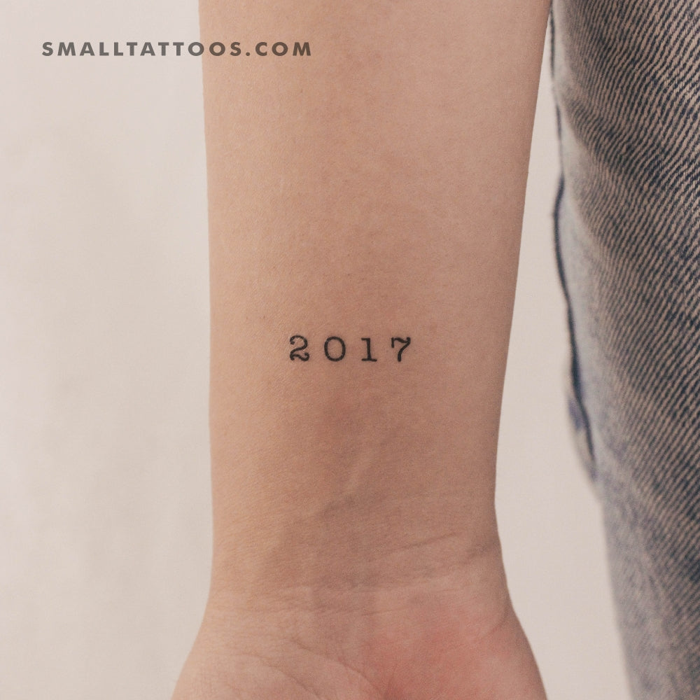 Tatuaje temporal del año de nacimiento 2017 (juego de 3)