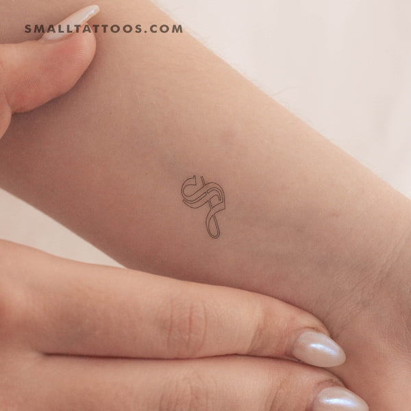 Old English S Letter Temporary Tattoo (Set of 3)