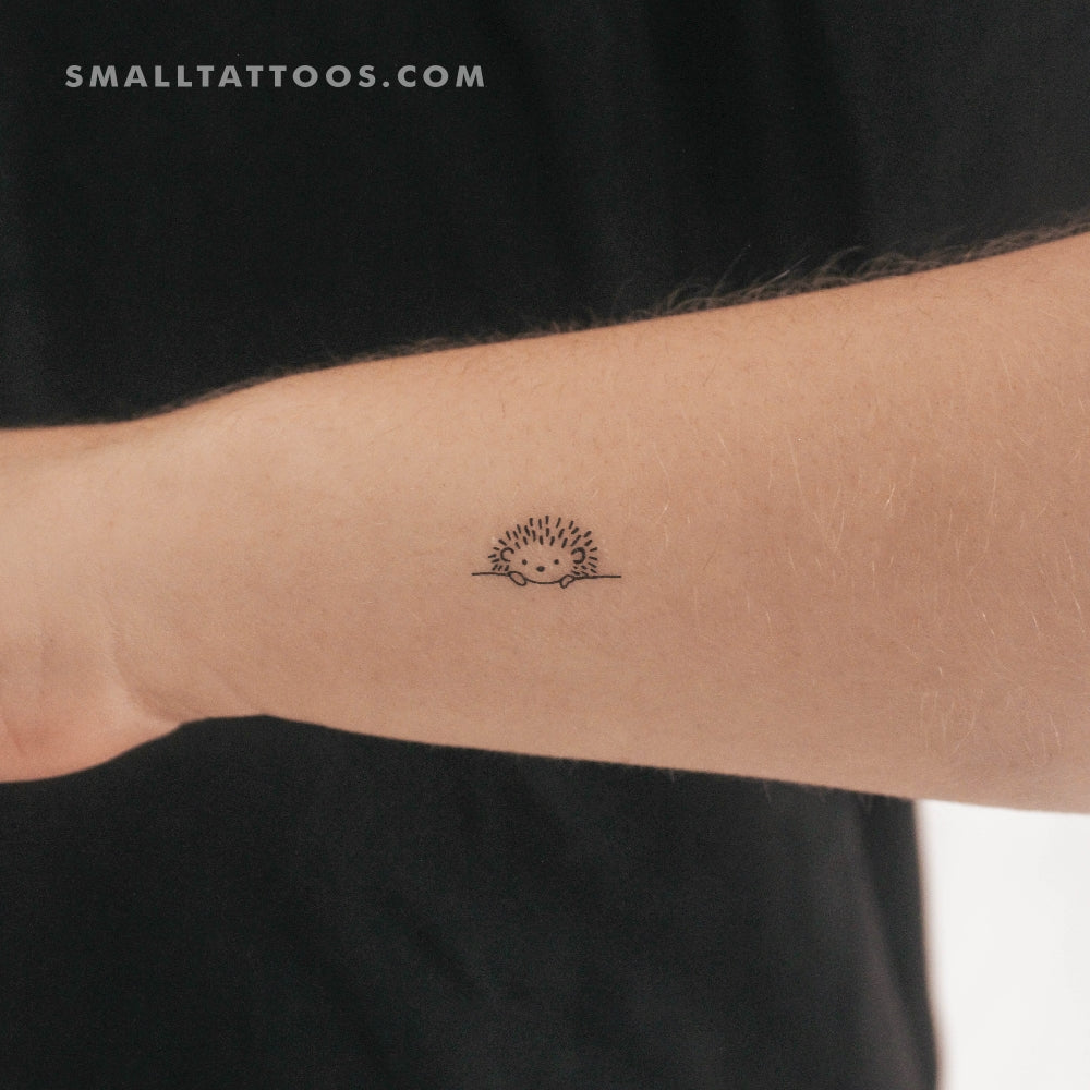 Tatuaje temporal de erizo curioso (juego de 3)