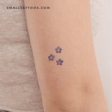 Three Forget-me-not Flowers Temporary Tattoo (Set of 3)