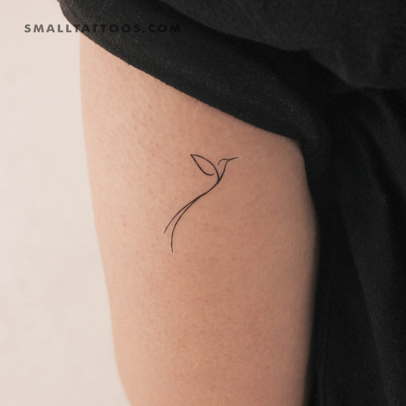 Minimalist Long Tailed Hummingbird Temporary Tattoo (Set of 3)