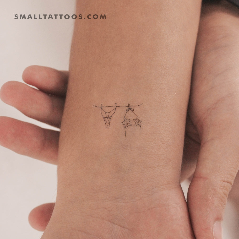 Tatuaje temporal de bikini colgante (juego de 3)