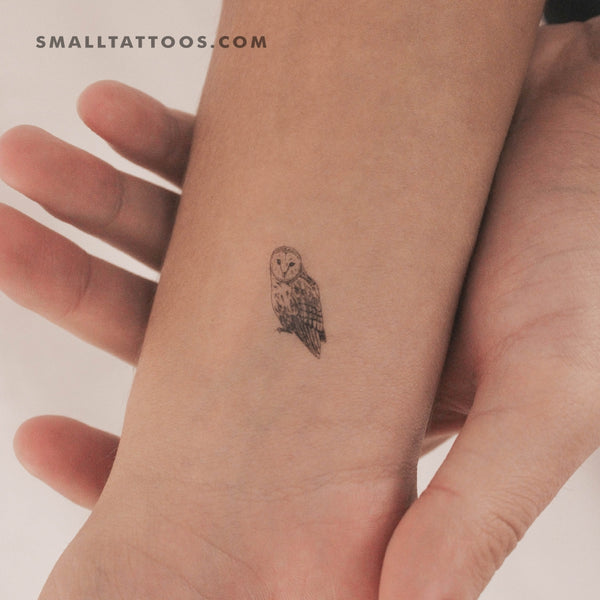 Small Barn Owl Temporary Tattoo (Set of 3)