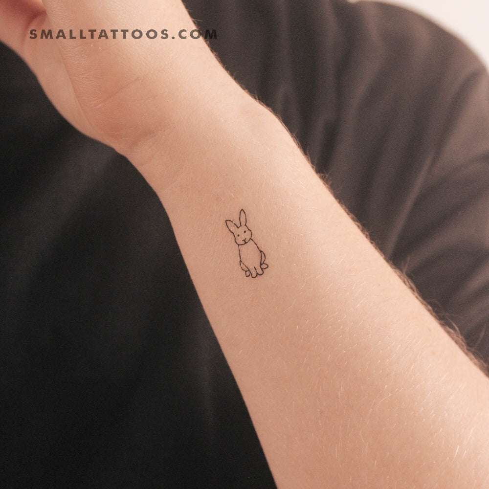 Tatuaje temporal de conejo sentado (juego de 3)