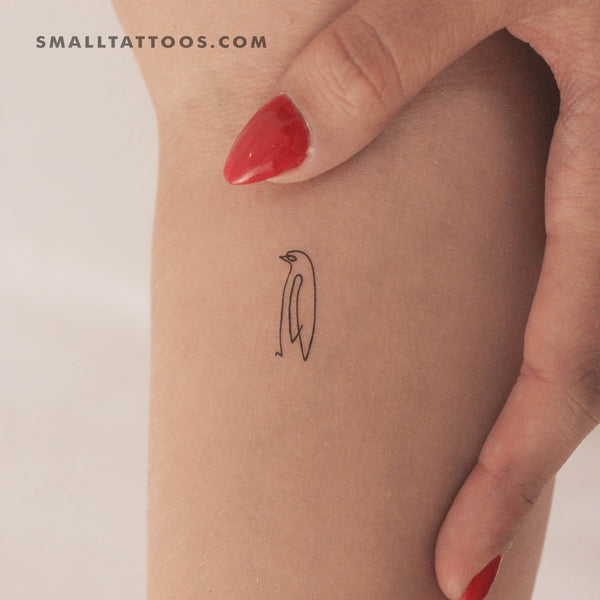 Single Line Penguin Temporary Tattoo (Set of 3)